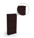 Parasnath Coffee Colour Wall Shoe Rack 3 Shelves Slim Lockable Steel Shoe Stand