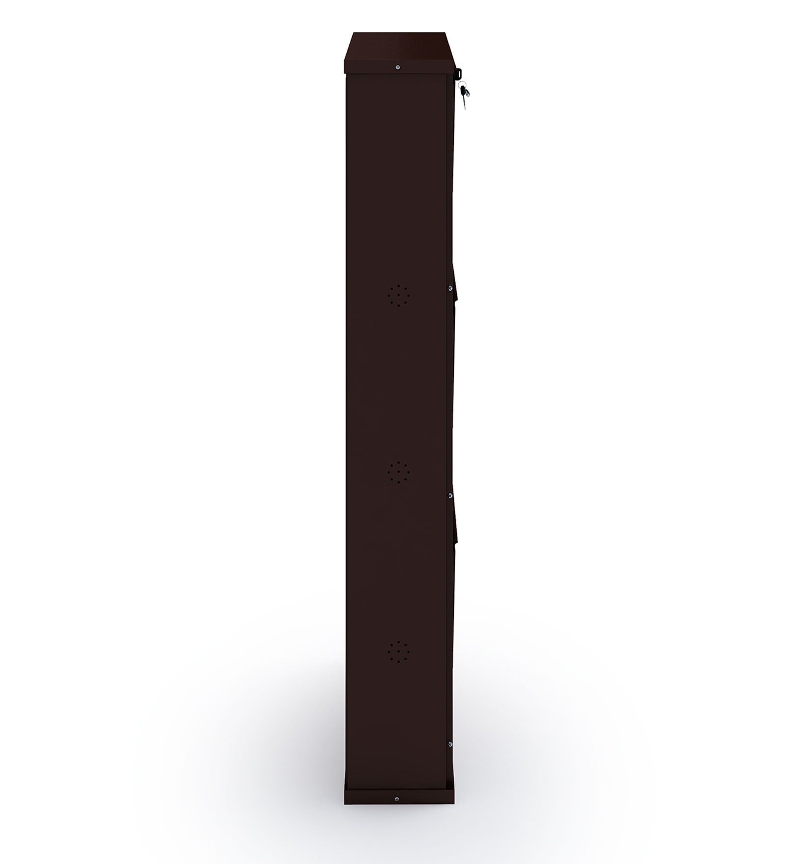 Parasnath Coffee Colour Wall Shoe Rack 3 Shelves Slim Lockable Steel Shoe Stand