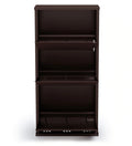 Parasnath Coffee Colour Wall Shoe Rack 3 Shelves Slim Lockable Steel Shoe Stand