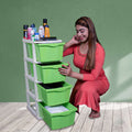 Parasnath Boxo 4 Layer Green Drawer – Multi-purpose storage with wheels
