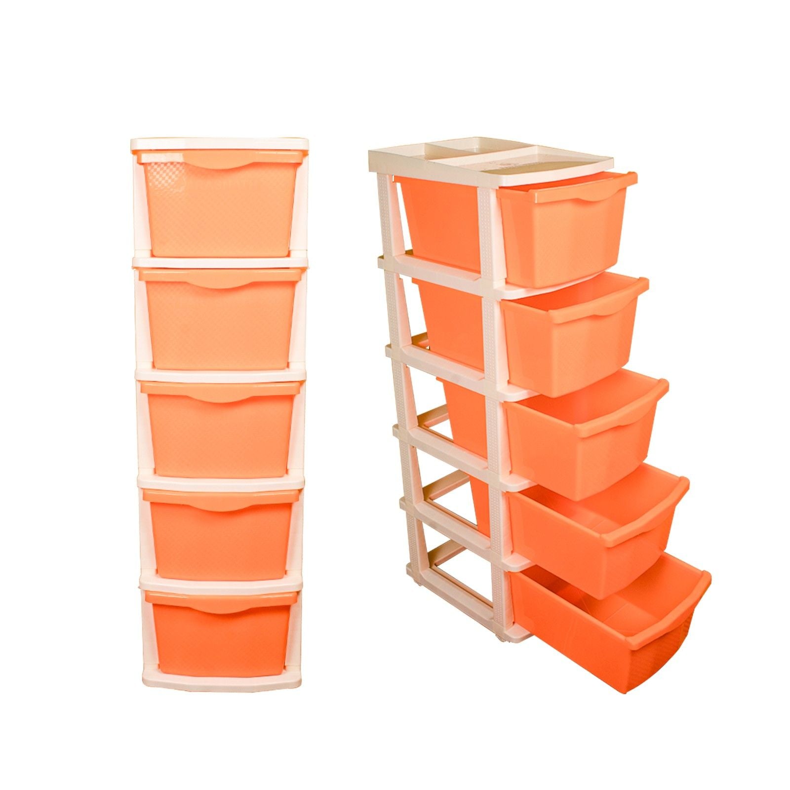 Parasnath Boxo 5 Layer Orange Drawer – Multi-purpose storage with wheels