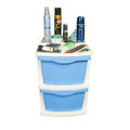 PARASNATH Boxo 2 Layer Blue Drawer Storage with Wheels for Home & Office