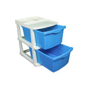 PARASNATH Boxo 2 Layer Blue Drawer Storage with Wheels for Home & Office