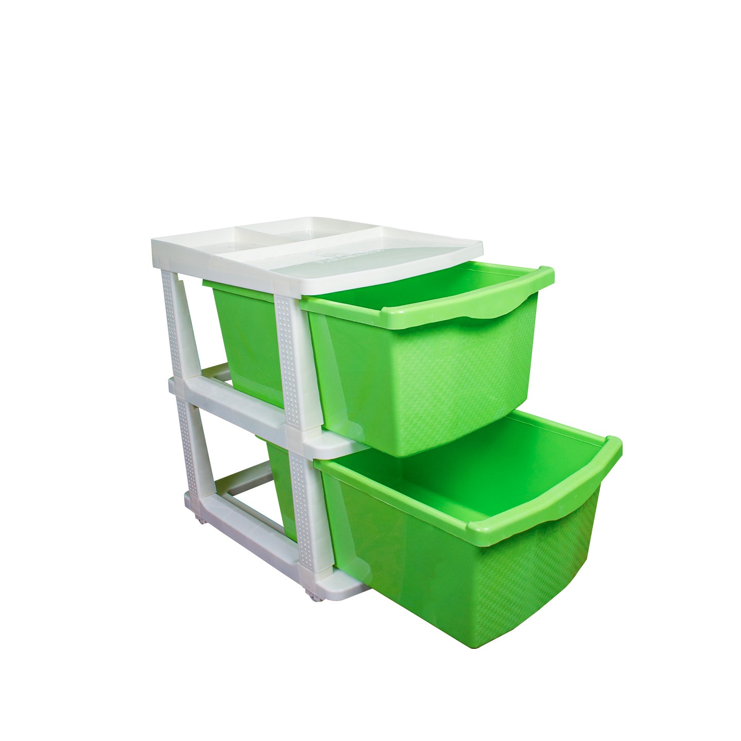 Parasnath Boxo 2 Layer Green Drawer – Multi-Purpose Plastic Storage Organizer with Wheels