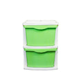 Parasnath Boxo 2 Layer Green Drawer – Multi-Purpose Plastic Storage Organizer with Wheels