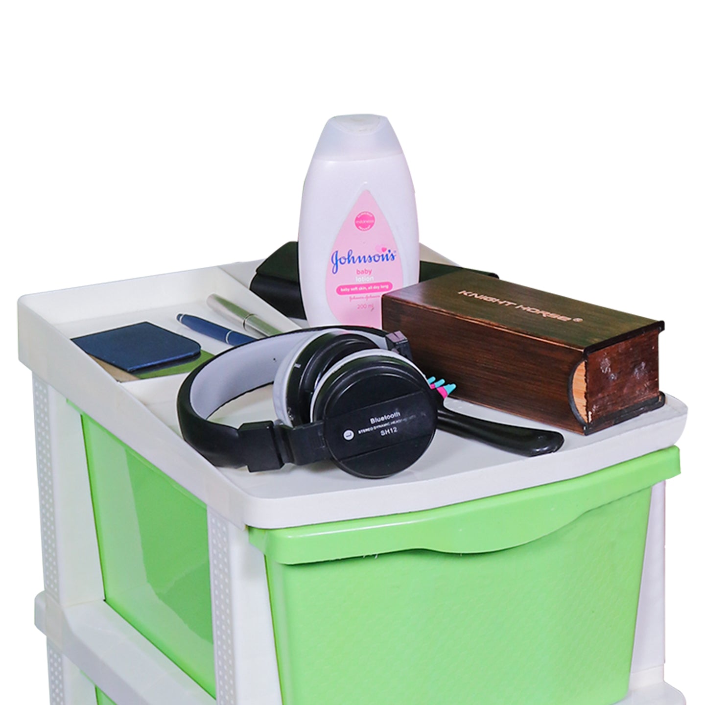 Parasnath Boxo 2 Layer Green Drawer – Multi-Purpose Plastic Storage Organizer with Wheels