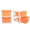 PARASNATH Boxo 2 Layer (Orange) Multi-Purpose Modular Drawer Storage 