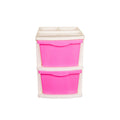 PARASNATH Boxo 2 Layer Pink Drawer – durable, wheeled modular storage for home & office.