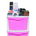 PARASNATH Boxo 2 Layer Pink Drawer – durable, wheeled modular storage for home & office.