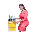 Parasnath Boxo 2 Layer Yellow Drawer – Multi-Purpose Plastic Storage Organizer with Wheels