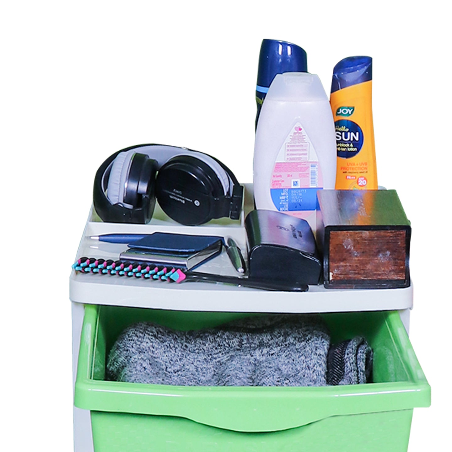 Parasnath Boxo 3 Layer Green Drawer – Multi-purpose storage with wheels
