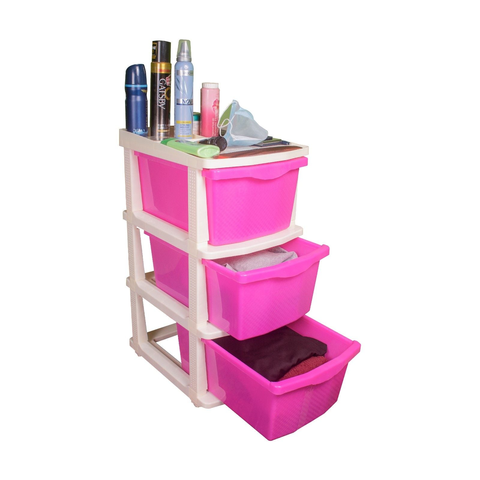 Parasnath Boxo 3 Layer Purple Drawer – Multi-purpose storage with wheels