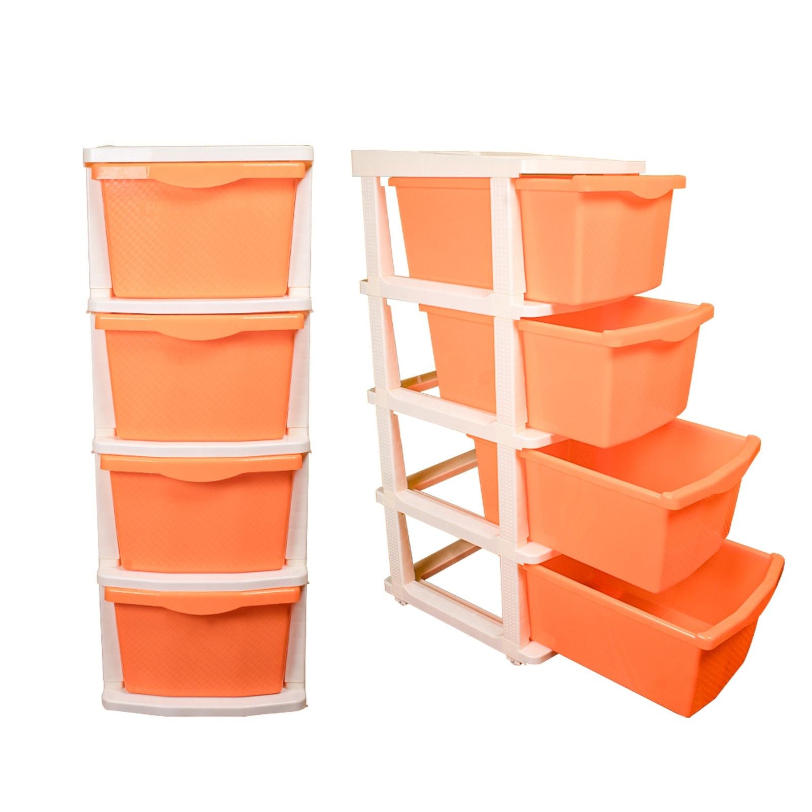 Parasnath Boxo 4 Layer Orange  Drawer – Multi-purpose storage with wheels