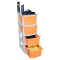 Parasnath Boxo 4 Layer Orange  Drawer – Multi-purpose storage with wheels