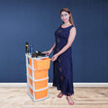 Parasnath Boxo 4 Layer Orange  Drawer – Multi-purpose storage with wheels