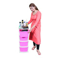 Parasnath Boxo 4 Layer Pink  Drawer – Multi-purpose storage with wheels