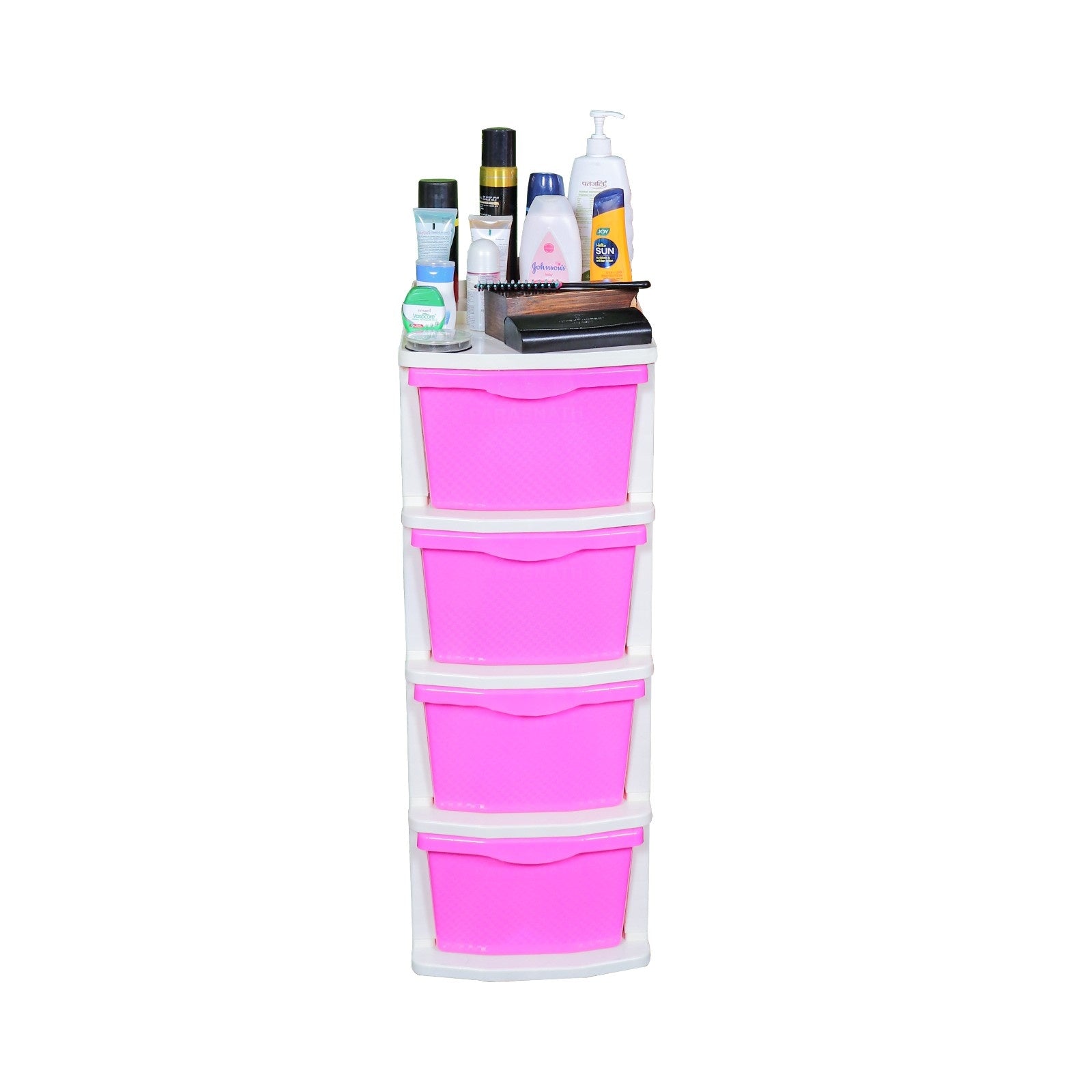 Parasnath Boxo 4 Layer Pink  Drawer – Multi-purpose storage with wheels