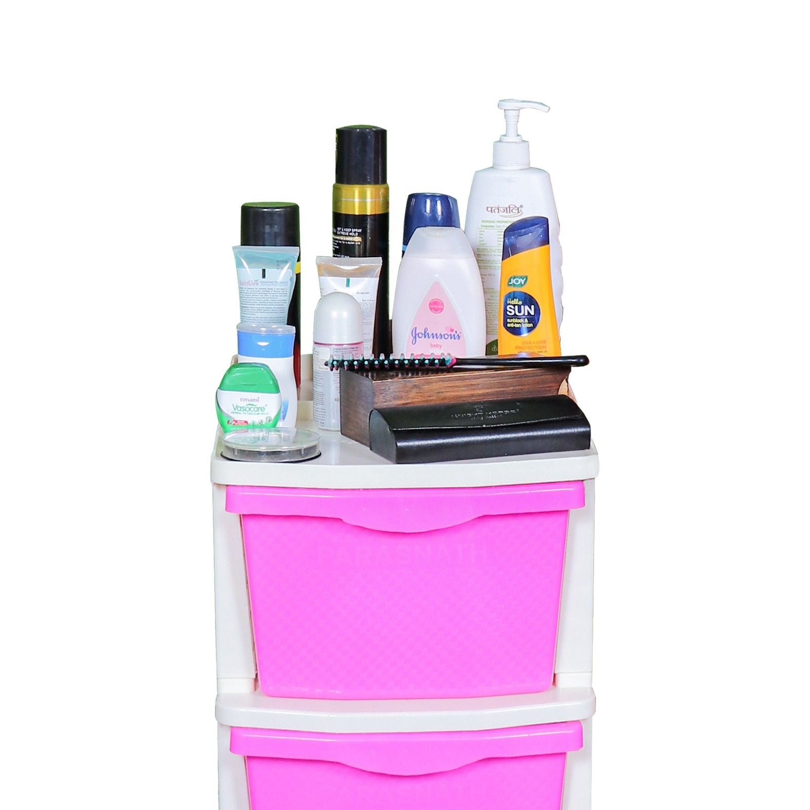 Parasnath Boxo 4 Layer Pink  Drawer – Multi-purpose storage with wheels