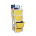 Parasnath Boxo 4 Layer Yellow  Drawer – Multi-purpose storage with wheels