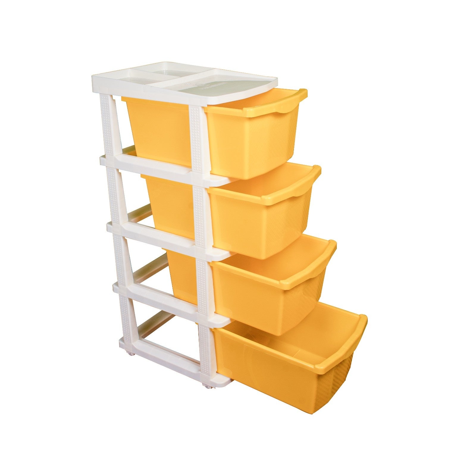 Parasnath Boxo 4 Layer Yellow  Drawer – Multi-purpose storage with wheels
