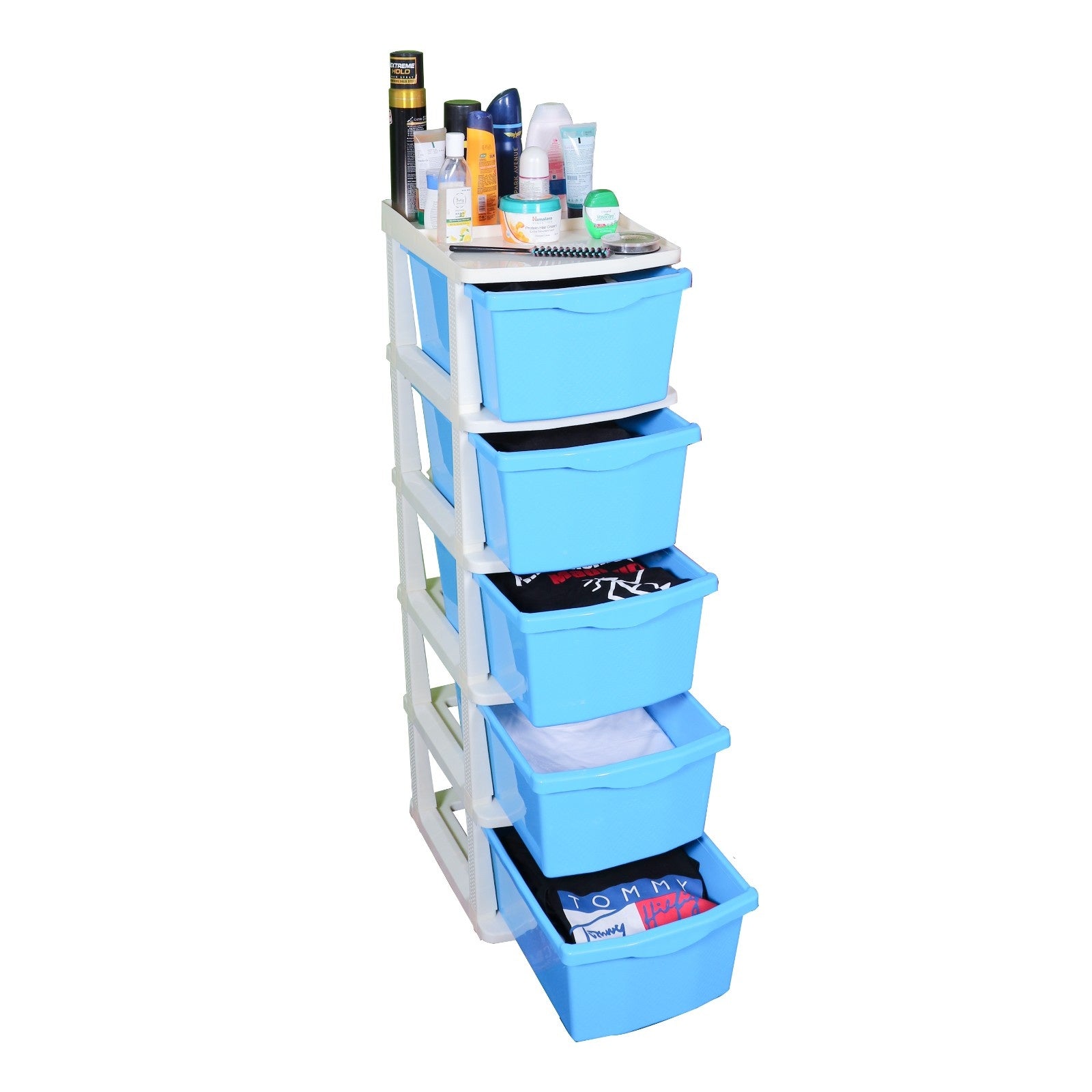 Parasnath Boxo 5 Layer Blue Drawer – Multi-purpose storage with wheels