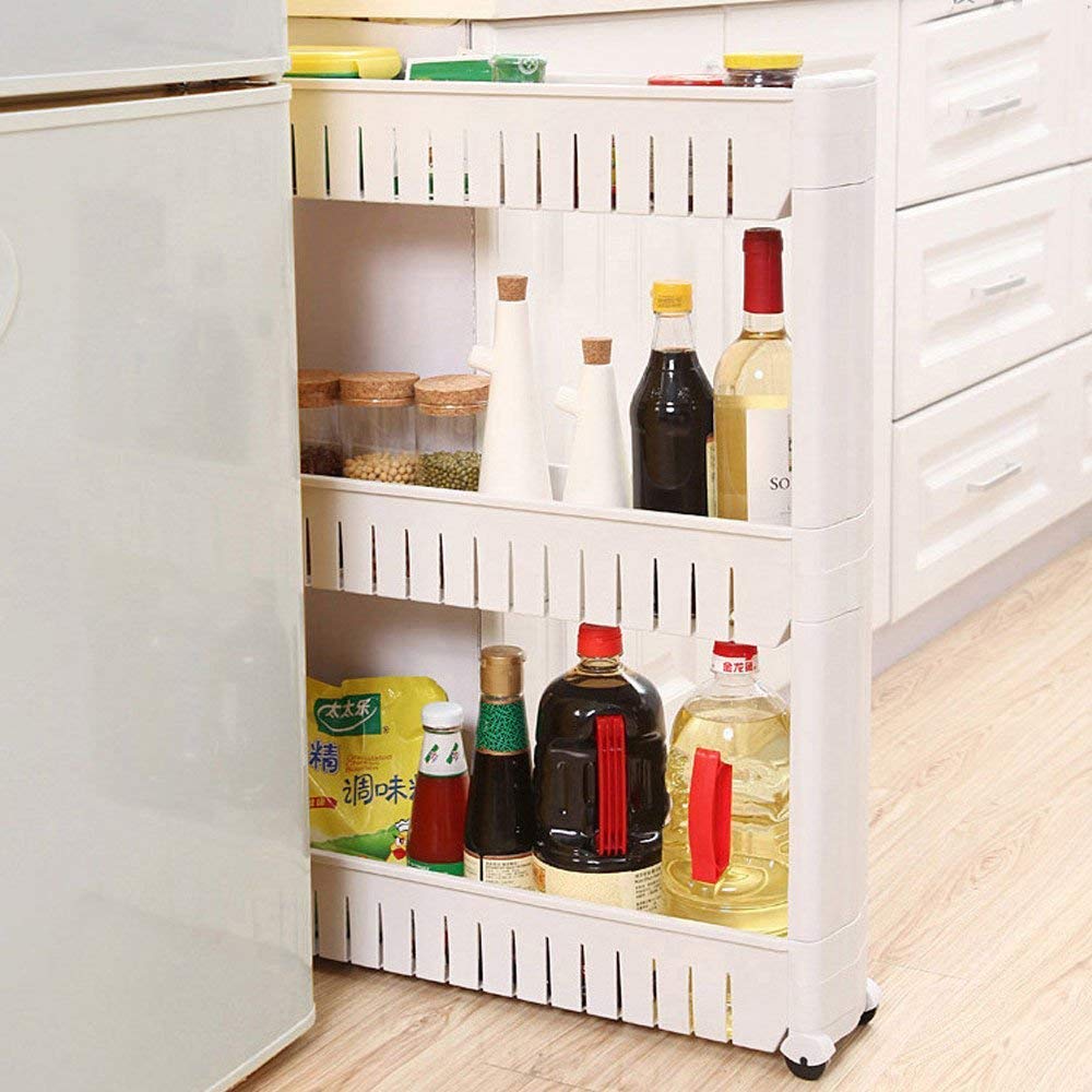 Parasnath 3-Tier Slim Rolling Cart with Wheels for Kitchen, Bathroom