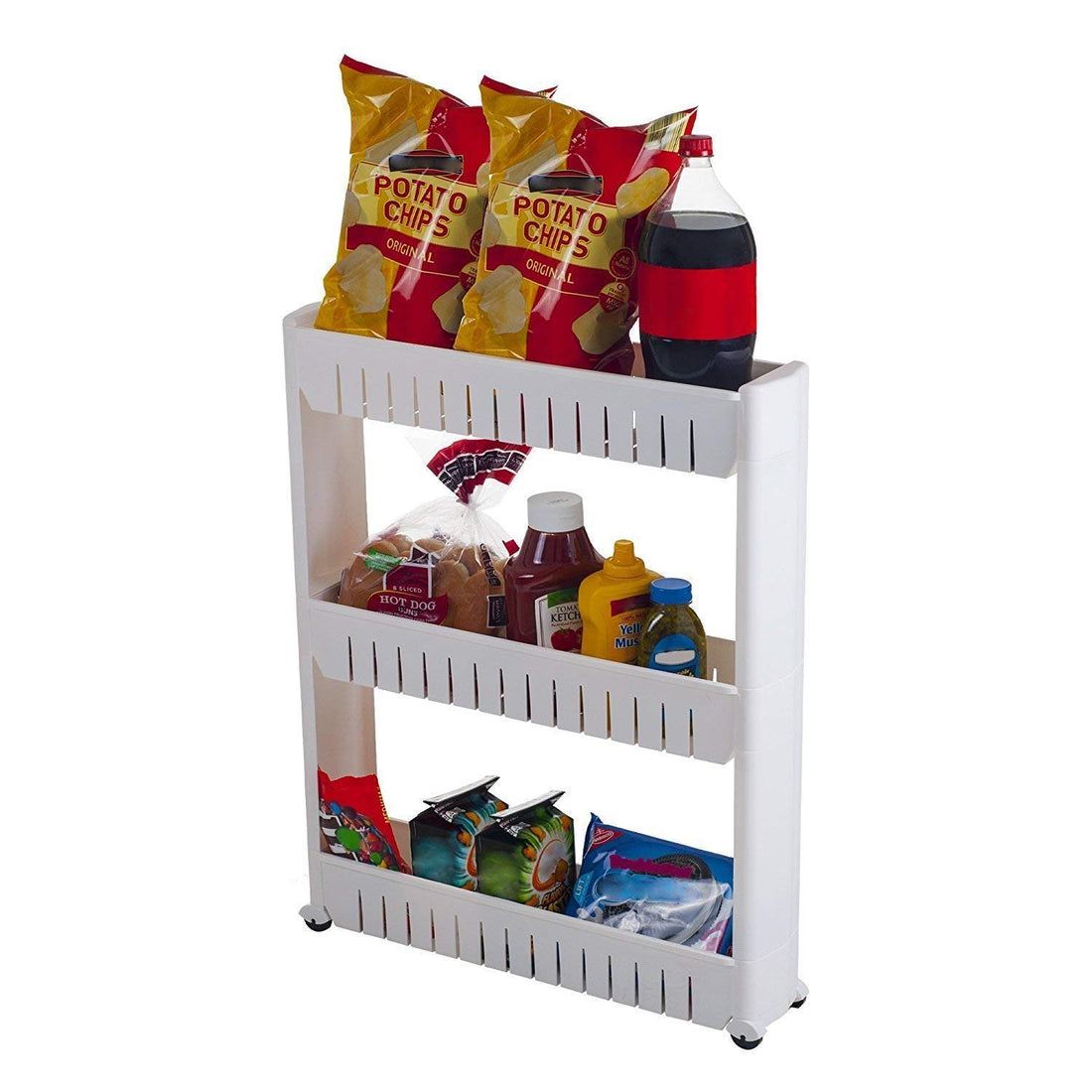 Parasnath 3-Tier Slim Rolling Cart with Wheels for Kitchen, Bathroom