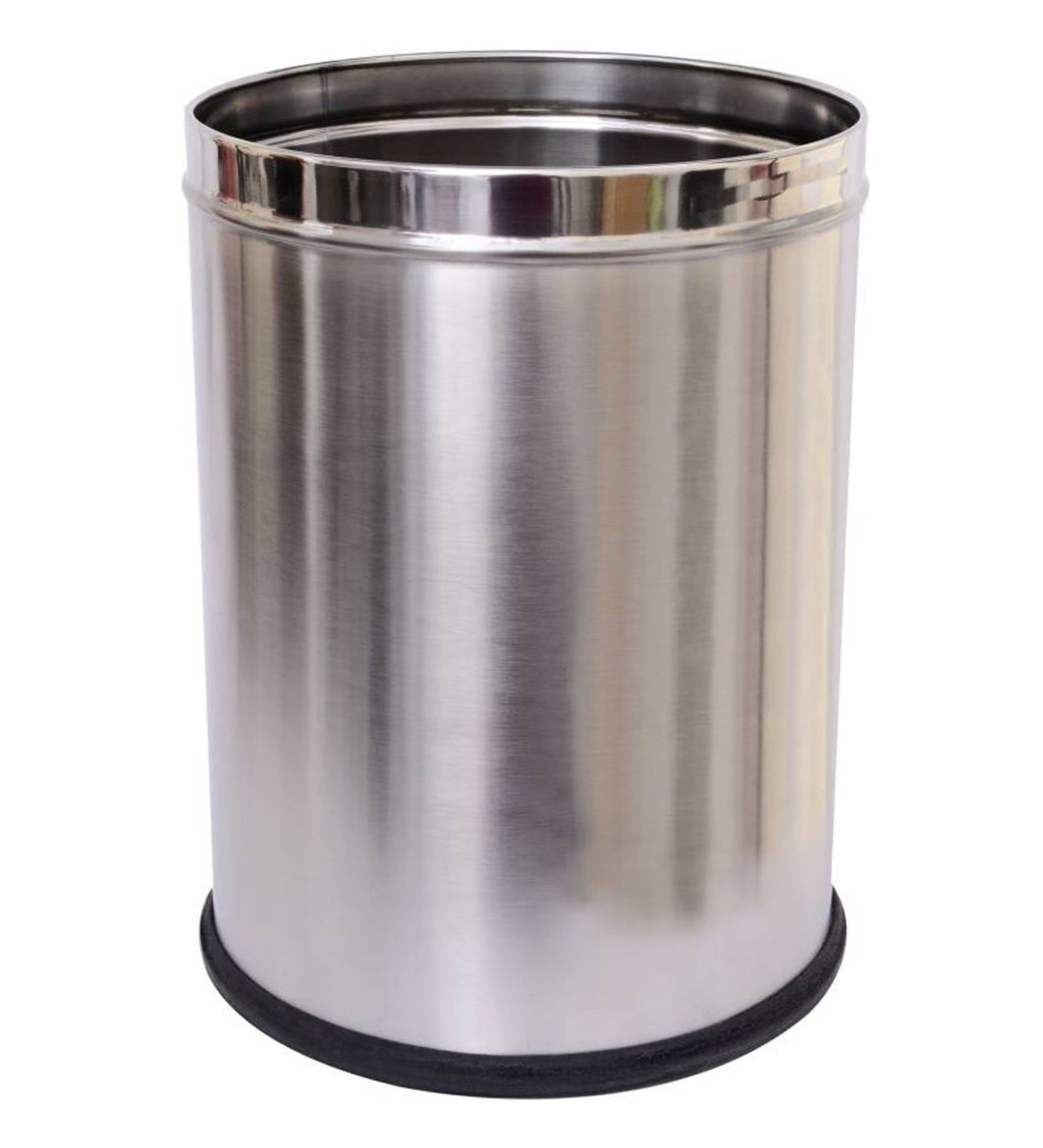 Parasnath Stainless Steel Plain Open Dustbin, 8L - 8X13 Inch - PARASNATH