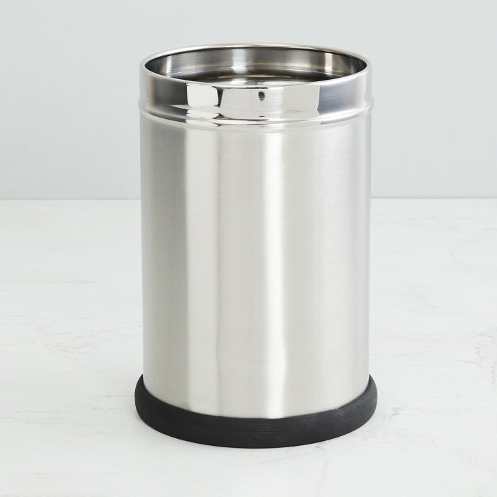 Parasnath Stainless Steel Plain Open Dustbin, 8L - 8X13 Inch - PARASNATH