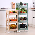 Parasnath 4 Layer Ivory Fruit & Vegetable Trolley – Kitchen Storage Organizer