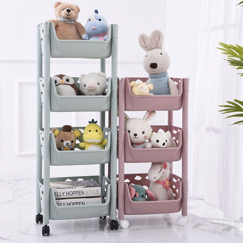 Parasnath 4 Layer Ivory Fruit & Vegetable Trolley – Kitchen Storage Organizer