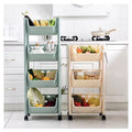 Parasnath 4 Layer Ivory Fruit & Vegetable Trolley – Kitchen Storage Organizer