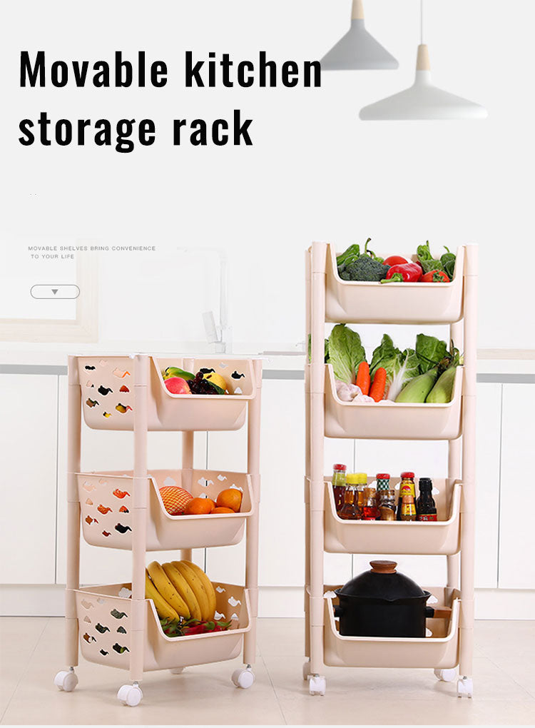 Parasnath 4 Layer Ivory Fruit & Vegetable Trolley – Kitchen Storage Organizer