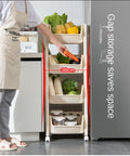 Parasnath 4 Layer Ivory Fruit & Vegetable Trolley – Kitchen Storage Organizer