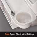 Parasnath White Plastic Bathroom Cabinet Mirror 5-Compartment Wall-Mounted Storage