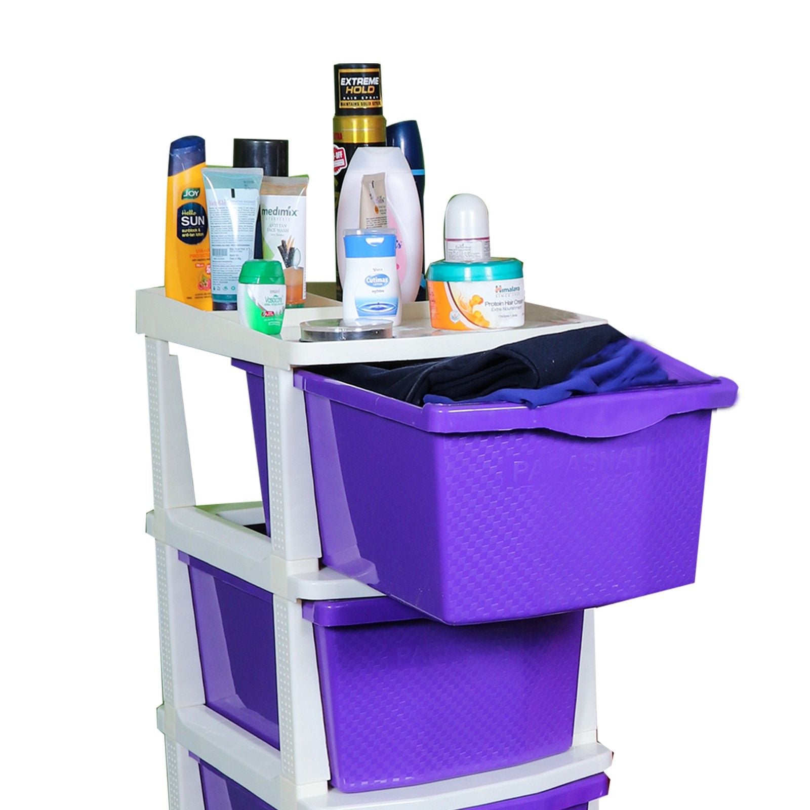 Parasnath Boxo 5 Layer Purple Drawer – Multi-purpose storage with wheels
